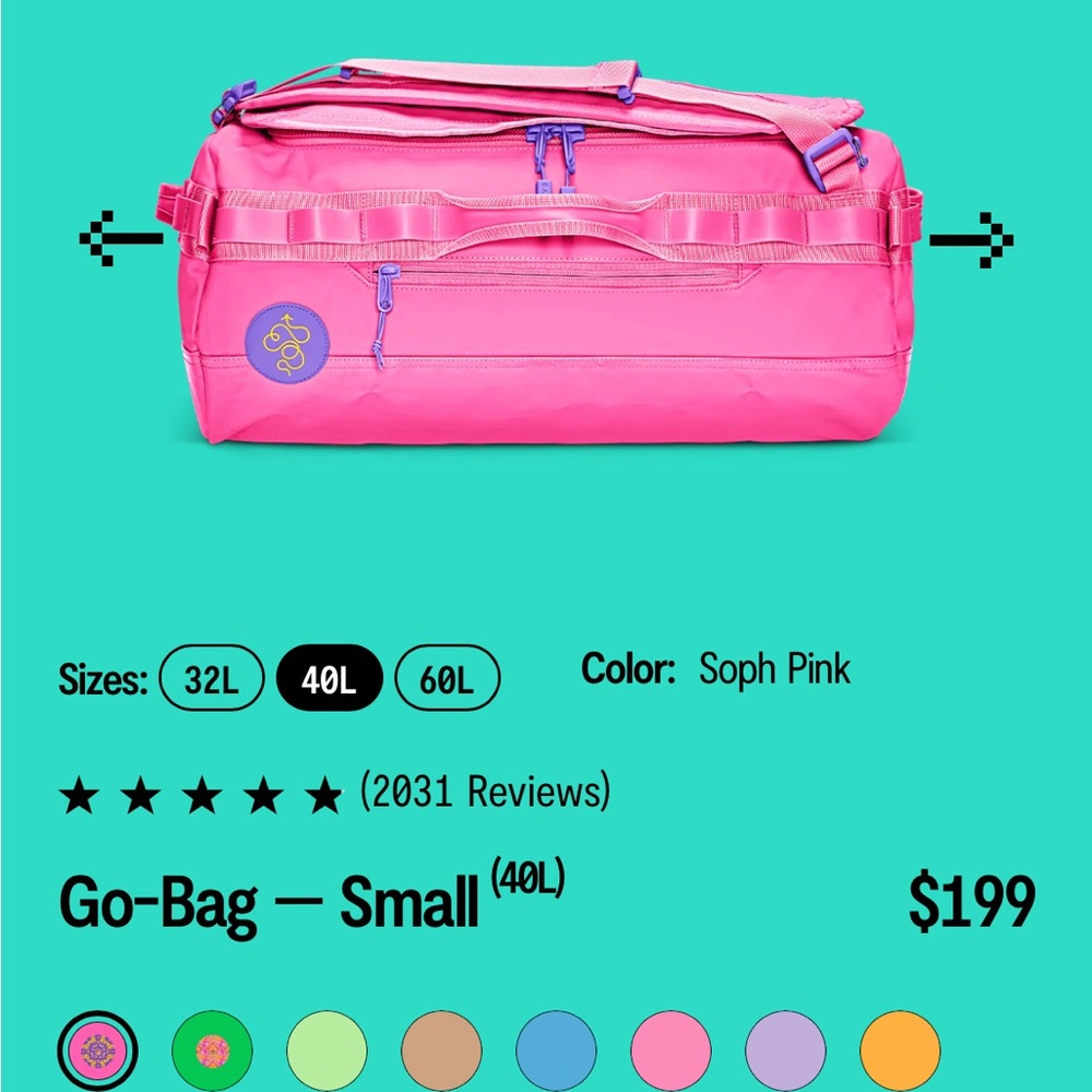 Baboon to the Moon Go-Bag small. Hot pink